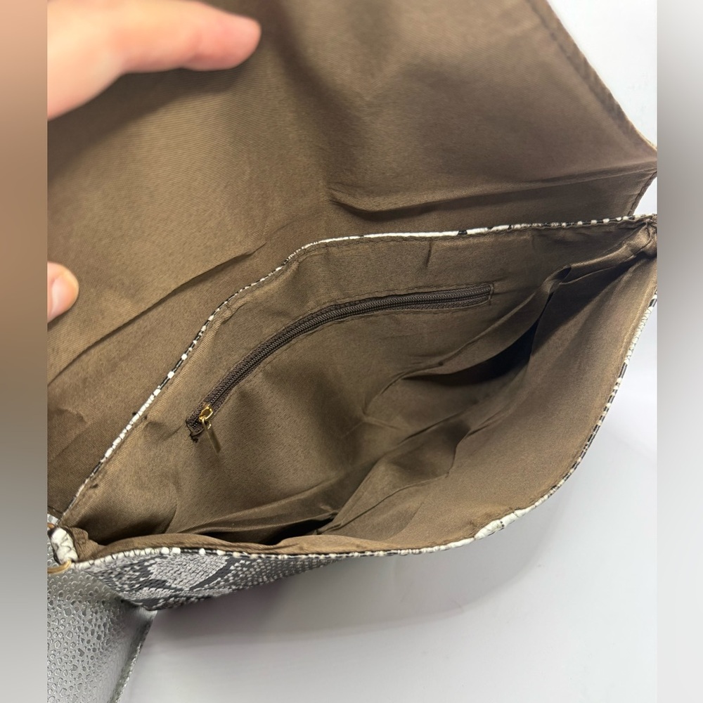 Faux Snakeskin Envelope Clutch - Picture 2 of 5